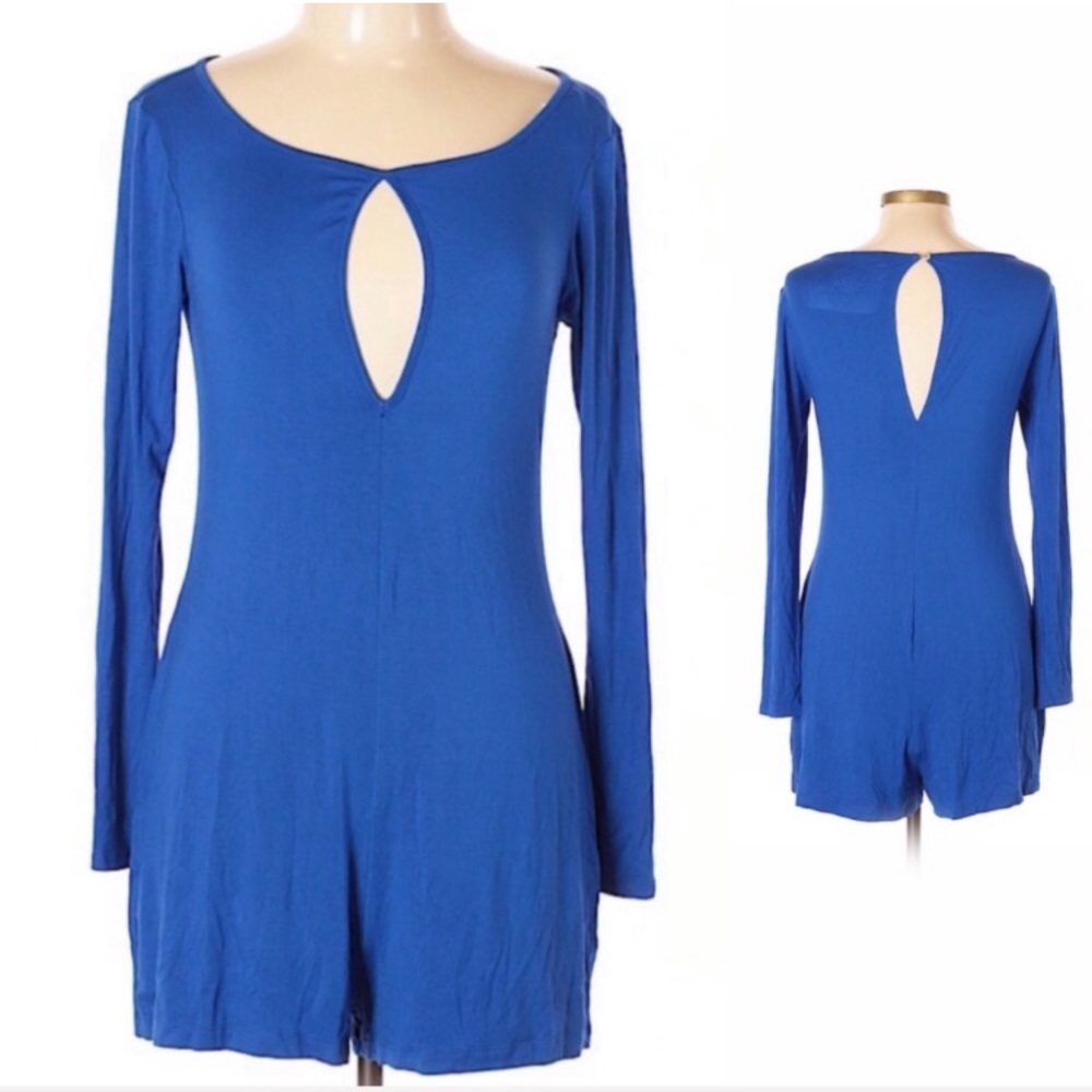 ✨HP✨ Blue Life Shortie Keyhole Jumpsuit Playsuit Romper - Picture 2 of 6